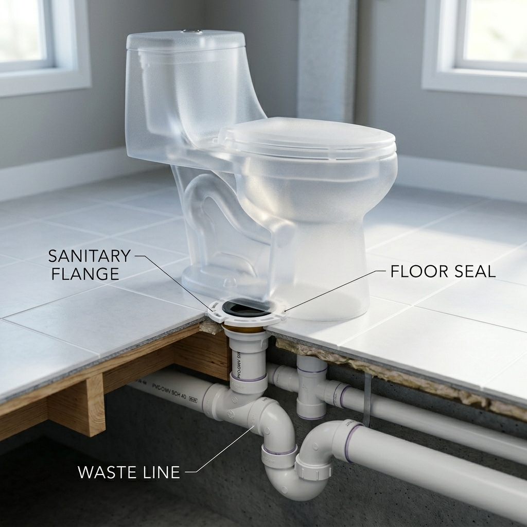 Toilet diagram with labeled components
