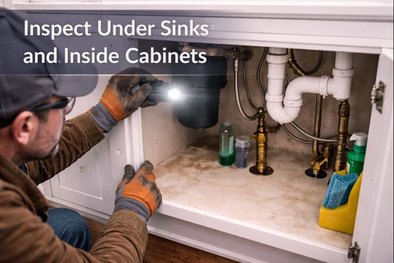 Inspect Under Sinks and Inside Cabinets